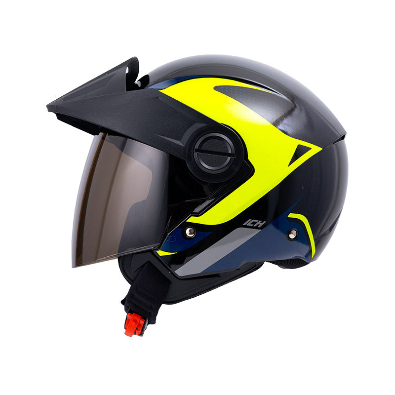 CASCO ICH ICH-102 YARUROK NEGRO AMARILLO NEON VISOR HUMO