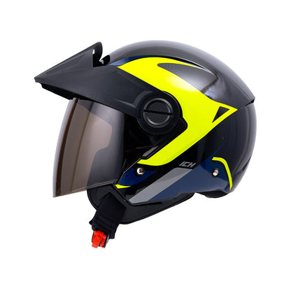 CASCO ICH ICH-102 YARUROK NEGRO AMARILLO NEON VISOR HUMO