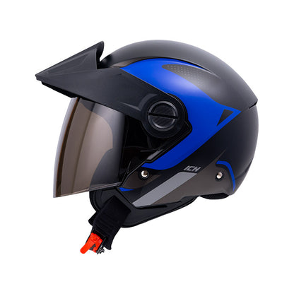 CASCO ICH ICH-102 YARUROK MATE NEGRO AZUL VISOR HUMO