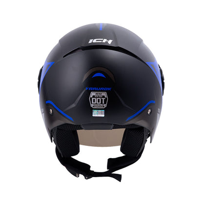 CASCO ICH ICH-102 YARUROK MATE NEGRO AZUL VISOR HUMO