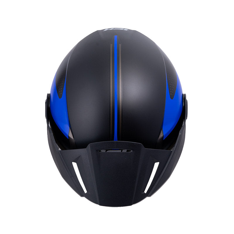 CASCO ICH ICH-102 YARUROK MATE NEGRO AZUL VISOR HUMO