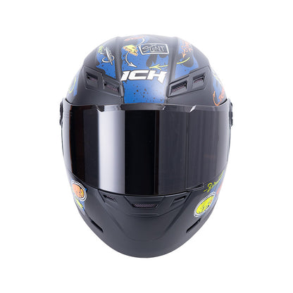 CASCO ICH ICH-501SP MARK MATE NEGRO NARANJA NEON VISOR HUMO