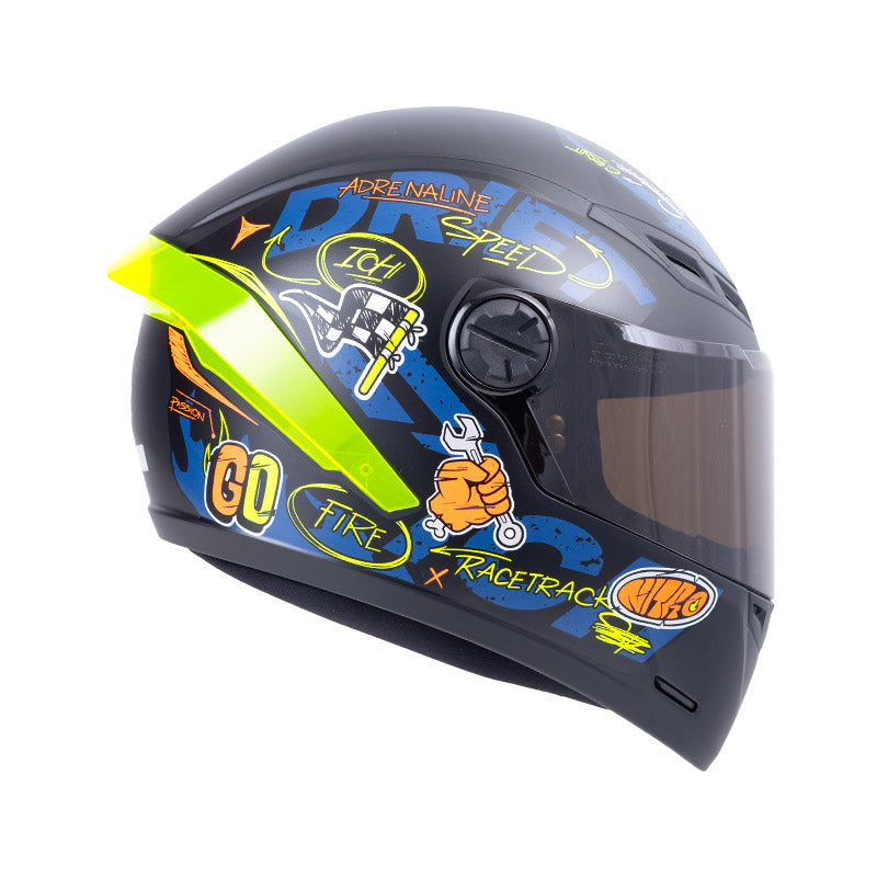 CASCO ICH ICH-501SP MARK MATE NEGRO NARANJA NEON VISOR HUMO