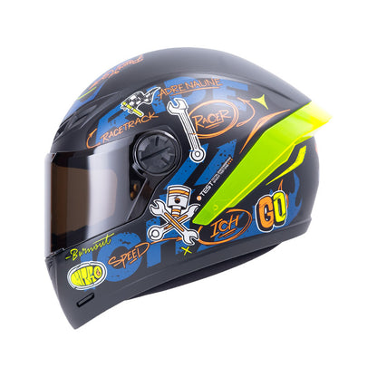 CASCO ICH ICH-501SP MARK MATE NEGRO NARANJA NEON VISOR HUMO
