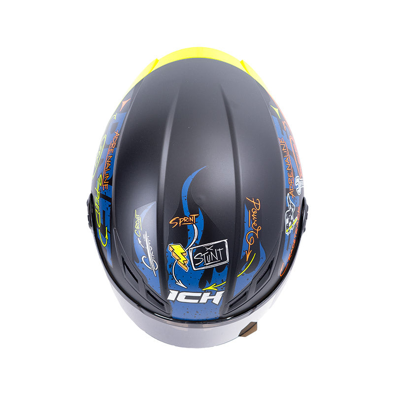 CASCO ICH ICH-501SP MARK MATE NEGRO NARANJA NEON VISOR HUMO