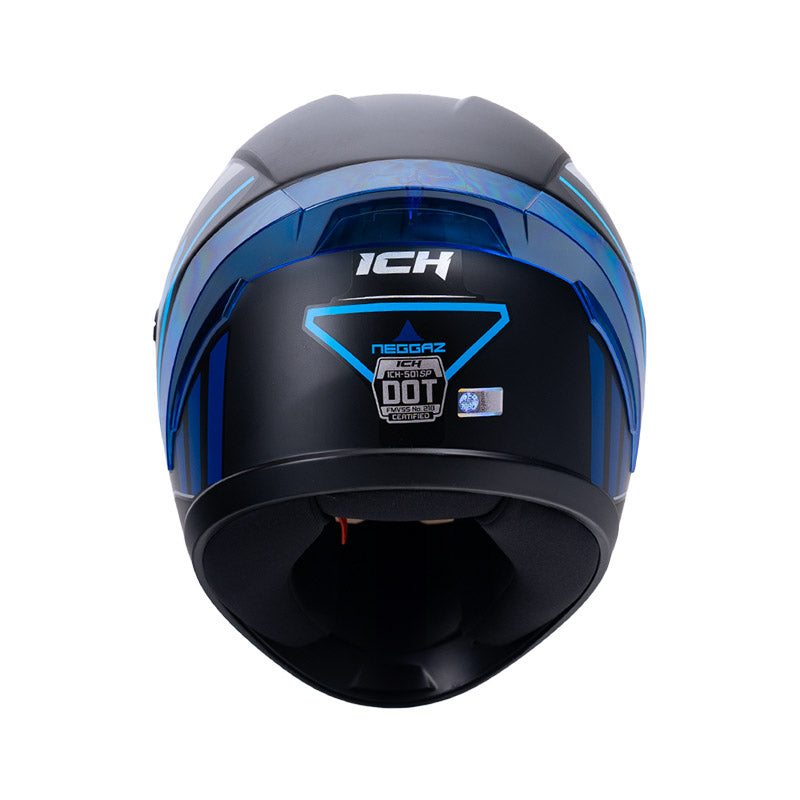 CASCO ICH ICH-501SP NEGGAZ MATE NEGRO AZUL VISOR HUMO