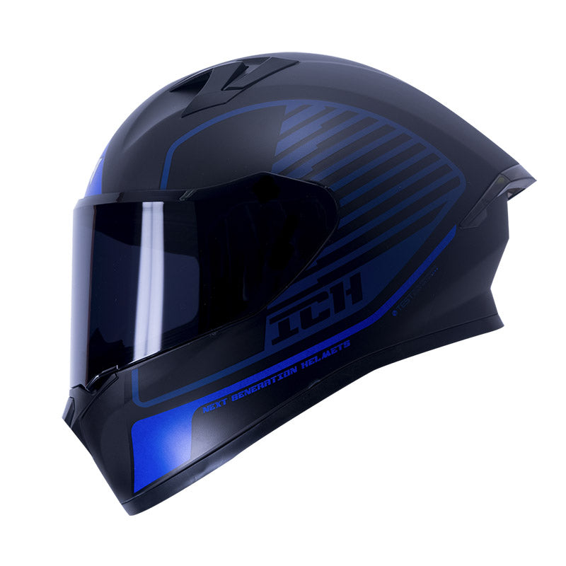 CASCO ICH ICH-503SP STREETLINE MATE NEGRO AZUL VISOR HUMO