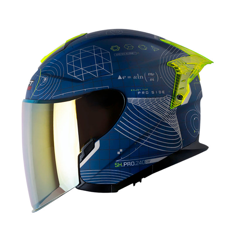 CASCO SHAFT SH-240DV PRO ARE WE ALONE AZUL AMARILLO HUMO