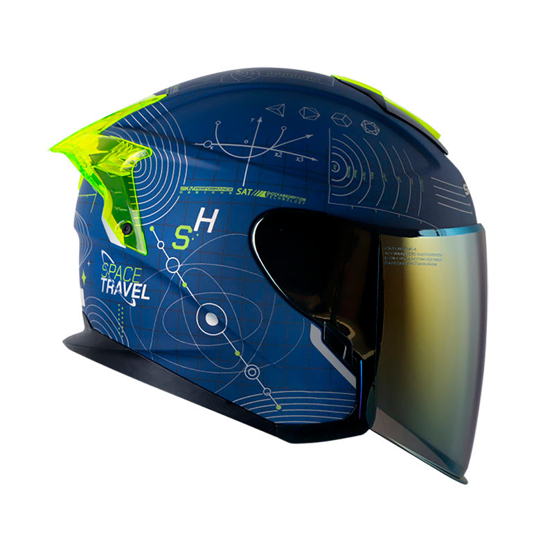 CASCO SHAFT SH-240DV PRO ARE WE ALONE AZUL AMARILLO HUMO