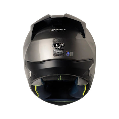 CASCO SHAFT SH-560 EVO SOLID GRIS METAL NEGRO VISOR IRIDIUM AZUL