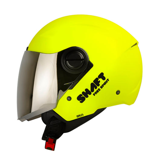 CASCO SHAFT SH-212 SOLID AMARILLO NEON NEGRO VISOR IRIDIUM