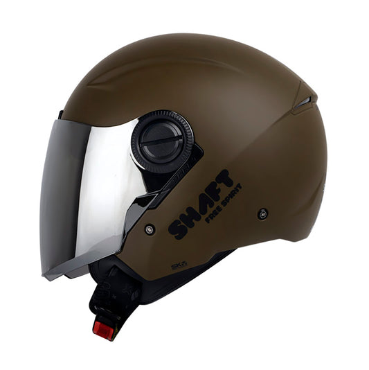 CASCO SHAFT SH-212 SOLID CAFE NEGRO VISOR PLATA
