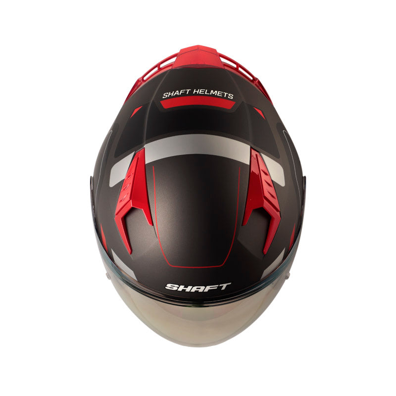 CASCO SHAFT SH-226GT BALAM MATE GRIS OSCURO ROJO IRIDIUM
