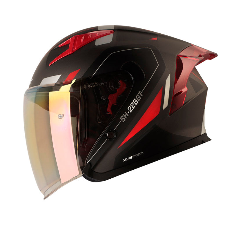 CASCO SHAFT SH-226GT BALAM MATE GRIS OSCURO ROJO IRIDIUM