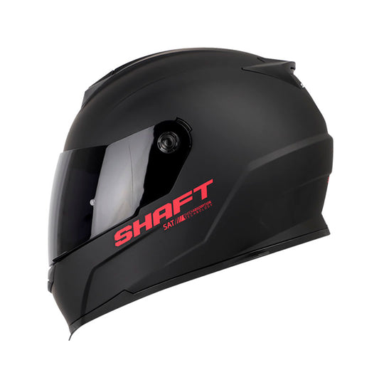 CASCO SHAFT SH-502 SOLID MATE NEGRO ROJO VISOR HUMO