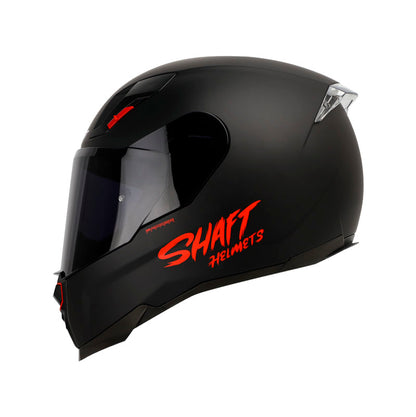 CASCO SHAFT SH-562 SOLID MATE NEGRO ROJO VISOR HUMO