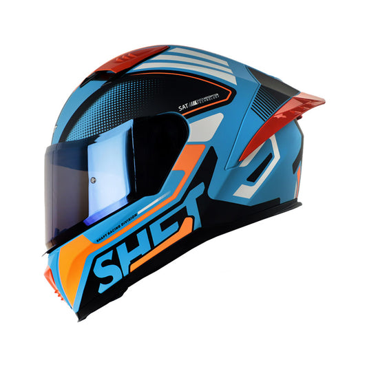 CASCO SHAFT SH-590SR XTREMER MATE AZUL NARANJA NEON