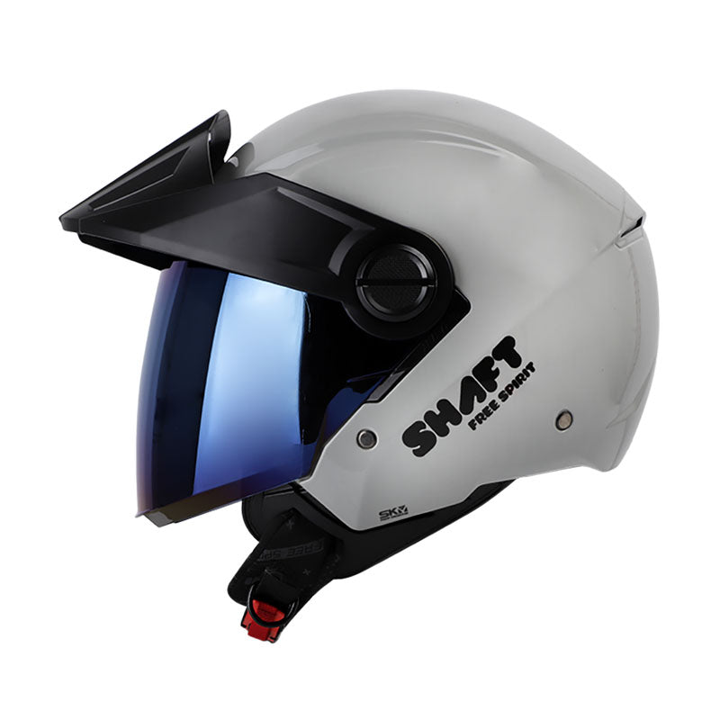 CASCO SHAFT SH-212 SOLID GRIS NEGRO VISOR AZUL