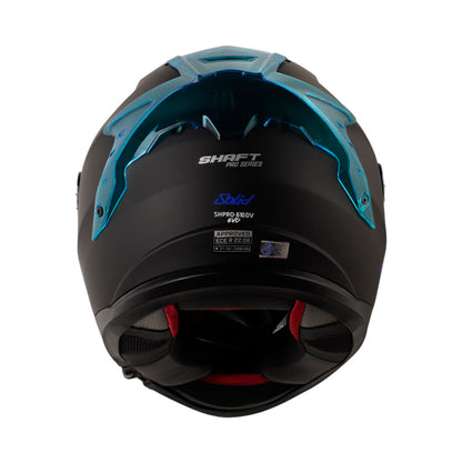 CASCO SHAFT SH-610DV PRO SOLID MATE NEGRO AZUL VISOR IRIDIUM