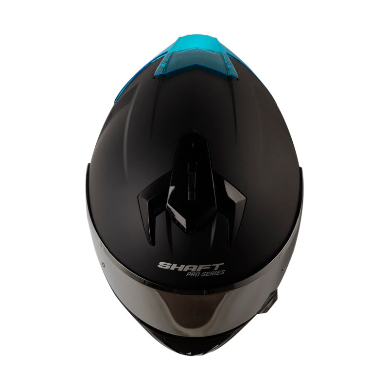 CASCO SHAFT SH-610DV PRO SOLID MATE NEGRO AZUL VISOR IRIDIUM