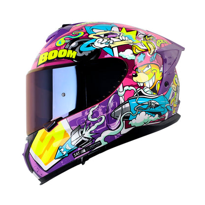 CASCO SHAFT SH-610DV PRO WARZ ONE FUCSIA AZUL VISOR IRIDIUM