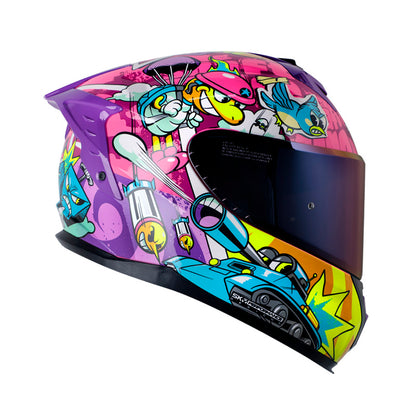 CASCO SHAFT SH-610DV PRO WARZ ONE FUCSIA AZUL VISOR IRIDIUM