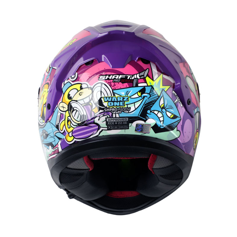 CASCO SHAFT SH-610DV PRO WARZ ONE FUCSIA AZUL VISOR IRIDIUM