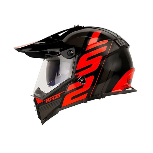 CASCO LS2 MX436 PIONEER TROPHY NEGRO ROJO